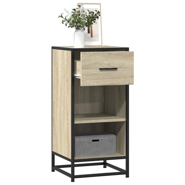 vidaXL Komoda dub sonoma 35,5x35x76 cm kompozitné drevo a kov