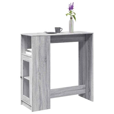 vidaXL Barový stôl s policami sivý sonoma 101x40x103,5cm kompoz. drevo