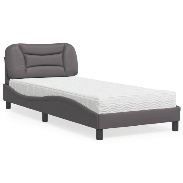 vidaXL Posteľ s matracom Hvar sivá 80x200 cm umelá koža