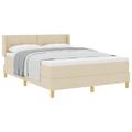 vidaXL Posteľ s pružinovým rámom s vankúšom Krémová 200 x 140 cm látka