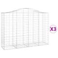 vidaXL Oblúkové gabionové koše 3 ks 200x50x140/160 cm pozink. železo