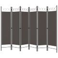 vidaXL Paraván so 6 panelmi, antracitový 240x180 cm