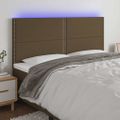 vidaXL Čelo postele s LED tmavohendé 180x5x118/128 cm látka
