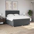vidaXL Boxspring posteľ s matracom tmavosivá 200x200 cm látka