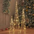 vidaXL Vianočný stromček 3 ks 90 LED Teplá biela 20 x 20 x 80 cm PET
