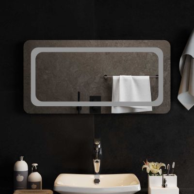 vidaXL Zrkadlo do kúpeľne s LED Priehľadná 80 x 40 cm tvrdené sklo