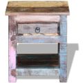 vidaXL Príručný stolík s 1 zásuvkou, recyklovaný masív 43x33x51 cm