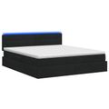 vidaXL LED úložná posteľ s matracom Čierna 140 x 190 cm Látka