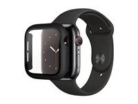 PanzerGlass Full Protection pre Apple Watch 4/5/6/SE 44mm (ochranné sklo + čierny rámček chrániace celé telo hodiniek - stačí nacvaknúť - bez lepenia)