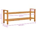 vidaXL Regál na topánky s 2 policami 100x27x40 cm, dubový masív