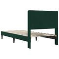 vidaXL Rám postele s čelnou doskou Tmavozelená 90 x 200 cm Zamat