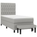 vidaXL Posteľný rám boxsping s matracom bledosivý 90x190 cm látka
