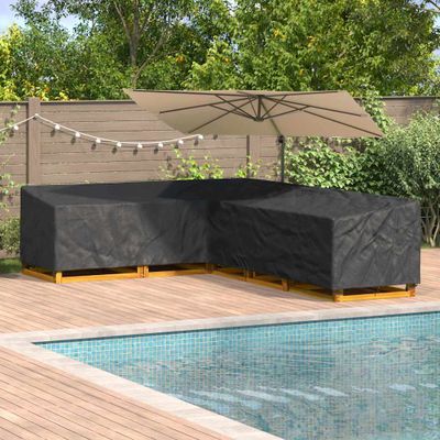 vidaXL Obal na nábytok 330 x 255 x 80 cm 600D Oxford tkanina Tvar L