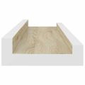 vidaXL Nástenné police 2 ks, biele a dub sonoma 40x9x3 cm