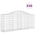 vidaXL Oblúkové gabionové koše 30ks 200x30x80/100cm pozinkované železo