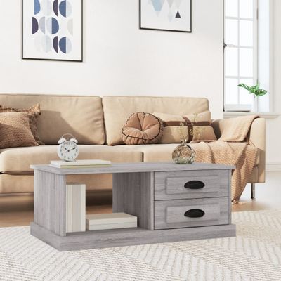 vidaXL Konferenčný stolík sivý dub sonoma 90x50x35 kompozitné drevo