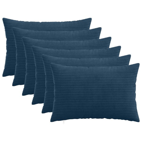 vidaXL Poťah na podložku 6 pcs HEERLEN Námornícka modrá 30 x 50 cm