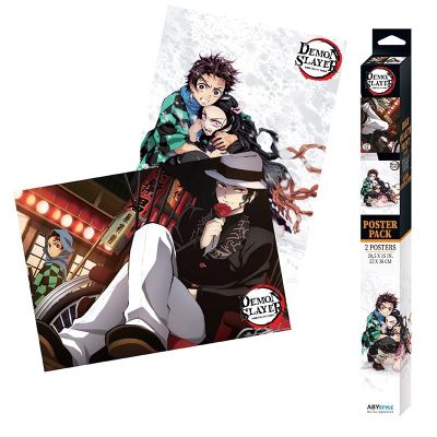 Sada plagátov Demon Slayer - Muzan, Tanjiro a Nezuko