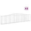 vidaXL Oblúkové gabionové koše 8 cm 400x30x80/100cm pozinkované železo
