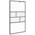 vidaXL Stena walk-in sprchy Čierna 115 x 195 x 0,5 cm Sklo a hliník