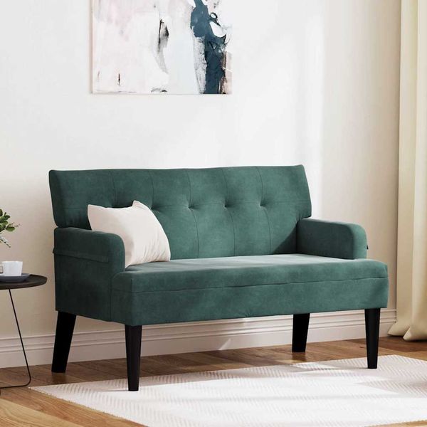 vidaXL Chesterfield lavica Tmavozelená 112 x 65,5 x 75 cm Zamat