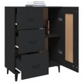 vidaXL Komoda čierna 69,5x34x90 cm spracované drevo