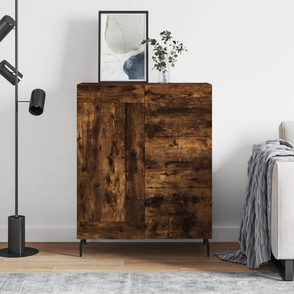 vidaXL Komoda dymový dub 69,5x34x90 cm kompozitné drevo
