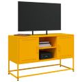 vidaXL TV skrinka horčicovožltá 100,5x39x60,5 cm oceľ