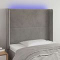 vidaXL Čelo postele s LED bledosivé 103x16x118/128 cm zamat
