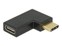 USB adaptér - USB-C (M) do USB-C (F) ľavý uhol - USB 3.1 Gen 2 - čierna