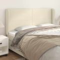 vidaXL Čelo postele so záhybmi krémové 183x23x118/128 cm umelá koža