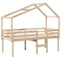 vidaXL Vysoká posteľ so strechou 80x200 cm borovicový masív