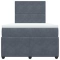 vidaXL Boxspring posteľ s matracom, tmavosivá 120x190 cm, zamat