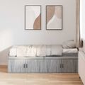 vidaXL Rám postele s dverami Sivý Sonoma 90 x 190 cm Kompozitné drevo