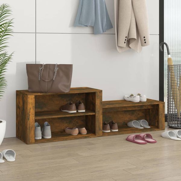 vidaXL Botník dymový dub 150x35x45 cm spracované drevo