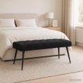 vidaXL Lavica s gombíkovým prešívaním Čierna 110 x 40 x 46 cm Zamat