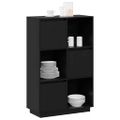 vidaXL Vysoká skrinka čierna 74x35x117 cm masívna borovica