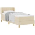 vidaXL Posteľ s pružinovým rámom Krémová 80 x 200 cm látka