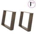 vidaXL Nohy konferenčného stolíka v tvare U, 2 ks, prírodná oceľ, 70 x (42-43) cm, oceľ