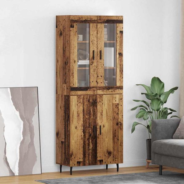 vidaXL Highboard 2 pcs Staré drevo Kompozitné drevo