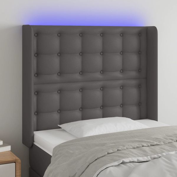 VidaXL Čelo postele sivé 103x16x118/128 cm umelá koža