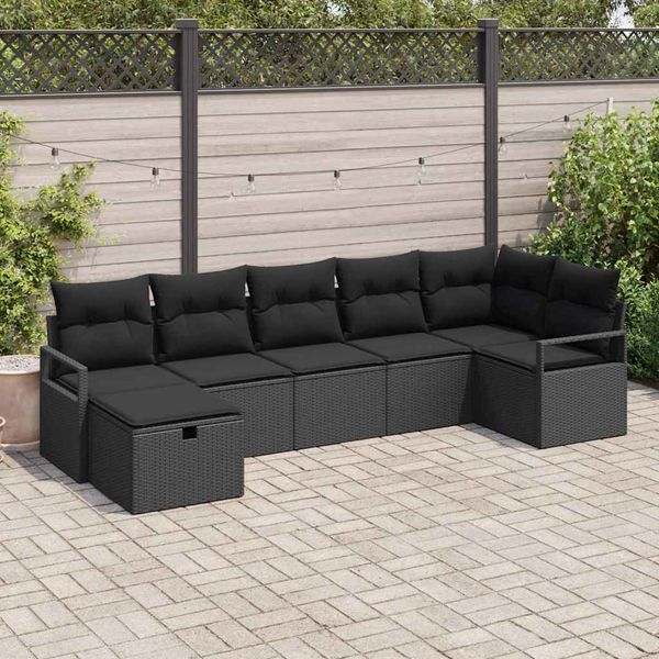 vidaXL Sada pohoviek s vankúšom 5 pcs polyratan