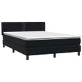 vidaXL Posteľný rám boxsping s matracom Čierna 160x220 cm zamat