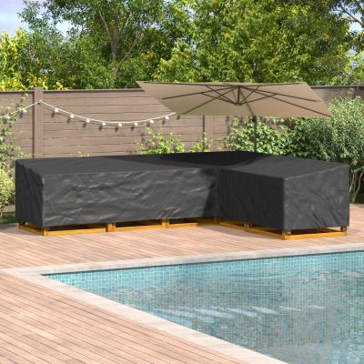 vidaXL Obal na nábytok 355 x 275 x 80 cm 600D Oxford tkanina Tvar L