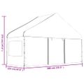 vidaXL Altánok so strechou, biely 13,38x5,88x3,75 m, polyetylén