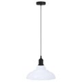 VidaXL Závesná lampa výškovo nastaviteľná E27 lesk biela Ø 31 cm kov