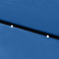 vidaXL Záhradný slnečník s LED, oceľová tyč, azúrový 2x3 m