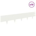 vidaXL Obrubník trávnika 10 ks 100 x 20 cm Oceľ Biela