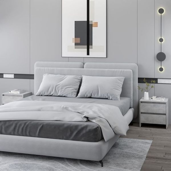 vidaXL Nočné stolíky 2ks betónovo sivé 45x34,5x44,5cm kompozitné drevo