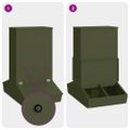 vidaXL Feeder pre prasatá Olivová zelená 82 x 51 x 91,5 cm 20 kg